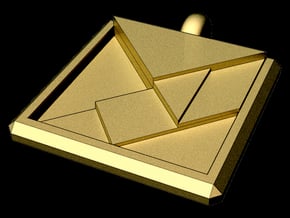 tangram pendant II in Polished Gold Steel