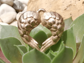 Angel wings pendant in Polished Bronzed Silver Steel