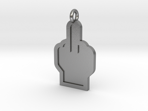 Middle Finger Pendant in Natural Silver