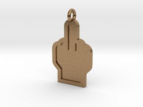 Middle Finger Pendant in Natural Brass