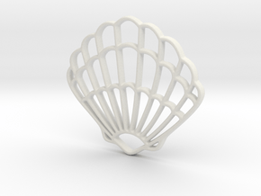Seashell Pendant Charm in White Natural Versatile Plastic