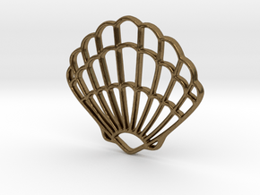 Seashell Pendant Charm in Natural Bronze
