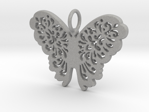 Flourish Lace Butterfly Pendant Charm in Aluminum