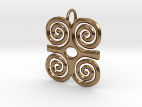 Adinkra-Strength Pendant (small) in Natural Brass