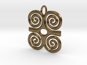 Adinkra-Strength Pendant (small) in Natural Bronze