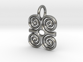 Adinkra-Strength Charms (individual) in Natural Silver