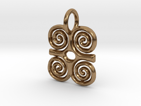 Adinkra-Strength Charms (individual) in Natural Brass