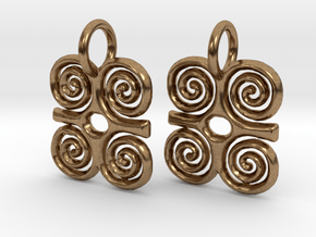 Adinkra-StrengthCharms (pair) in Natural Brass