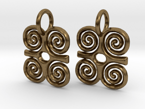 Adinkra-StrengthCharms (pair) in Natural Bronze