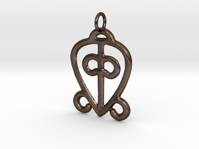 Power of Love Pendant (small) in Polished Bronze Steel