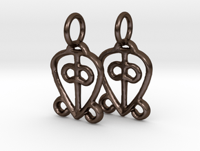 Power of Love Charms (pair) in Polished Bronze Steel