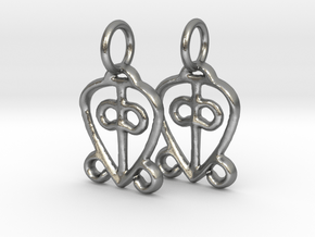 Power of Love Charms (pair) in Natural Silver