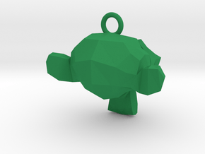 Monkey Keychain in Green Processed Versatile Plastic