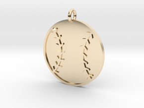 Baseball Pendant in 14k Gold Plated Brass