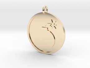 Bomb Pendant in 14k Gold Plated Brass