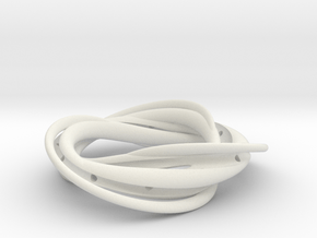 torus mobius necklace in White Natural Versatile Plastic: Large