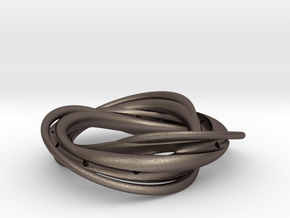 torus mobius necklace in Polished Bronzed Silver Steel: Large