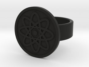 Atom Ring in Black Natural Versatile Plastic: 8 / 56.75