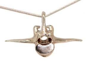 Vertebra #8 25mm with 3mm Hole  in Natural Silver
