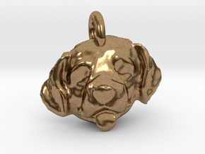 Labrador Puppy Pendant in Natural Brass