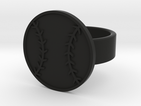 Baseball Ring in Black Natural Versatile Plastic: 8 / 56.75