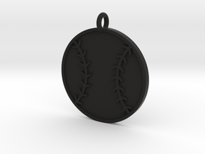 Baseball Pendant in Black Natural Versatile Plastic
