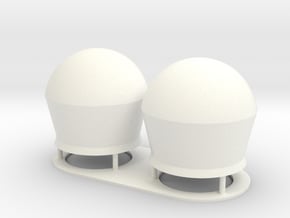 1:72 SatCom Dome Set 2 in White Processed Versatile Plastic