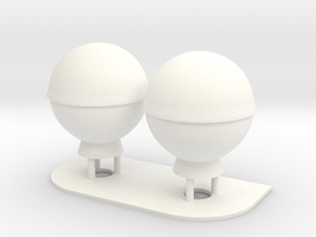 1:72 SatCom Dome Set 3 in White Processed Versatile Plastic