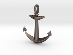 Ship anchor in Polished Bronzed Silver Steel