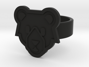 Bear Ring in Black Natural Versatile Plastic: 8 / 56.75