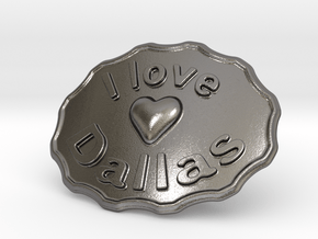 I Love Dallas Belt Buckle in Polished Nickel Steel