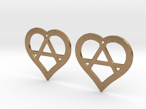 The Wild Hearts (precious metal earrings) in Natural Brass