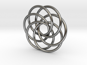 Interlocking Loops Pendant in Polished Silver