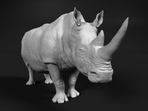 White Rhinoceros 1:72 Standing Male in Tan Fine Detail Plastic