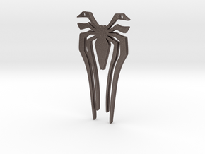 Spidey PS4 Front Logo in Polished Bronzed Silver Steel