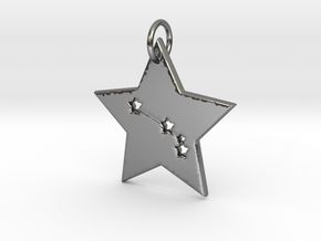 Aries Constellation Pendant in Polished Silver