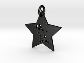 Gemini Constellation Pendant in Matte Black Steel