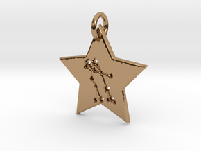 Gemini Constellation Pendant in Polished Brass