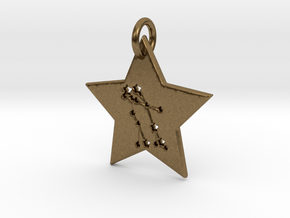 Gemini Constellation Pendant in Natural Bronze
