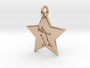 Gemini Constellation Pendant in 14k Rose Gold Plated Brass