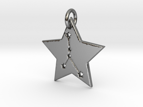 Cancer Constellation Pendant in Polished Silver