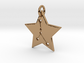 Cancer Constellation Pendant in Polished Brass