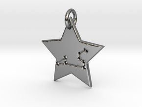 Leo Constellation Pendant in Polished Silver