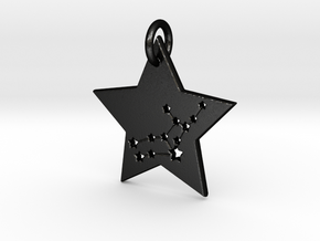 Virgo Constellation Pendant in Matte Black Steel