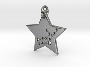 Virgo Constellation Pendant in Polished Silver