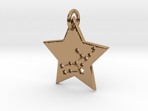 Virgo Constellation Pendant in Polished Brass