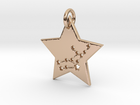Virgo Constellation Pendant in 14k Rose Gold Plated Brass