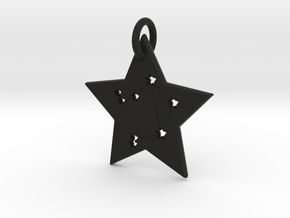 Libra Constellation Pendant in Black Natural Versatile Plastic