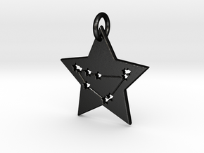 Capricorn Constellation Pendant in Matte Black Steel