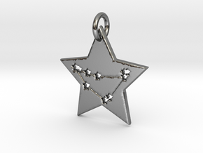 Capricorn Constellation Pendant in Polished Silver